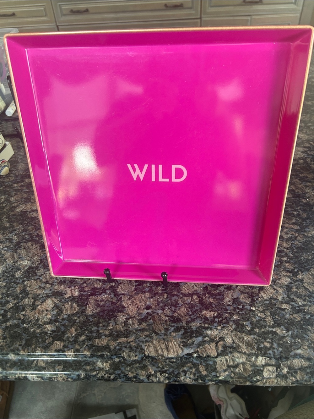 CELEBRATE IT PINK JUNGLE WILD SQUARE MELAMINE TRAY 11X11 NWT